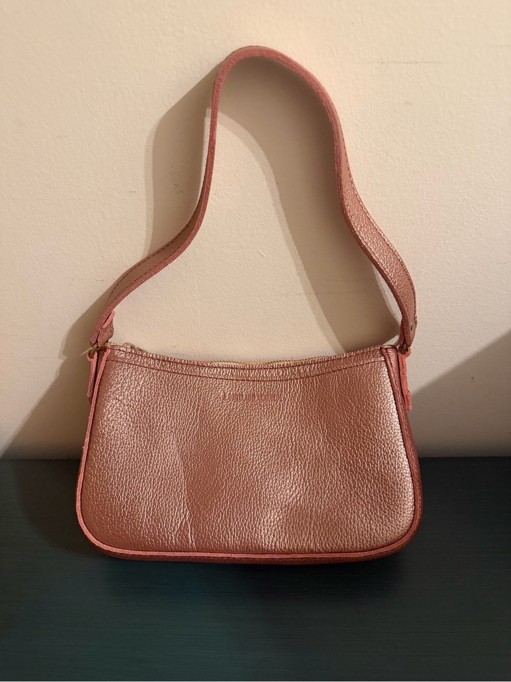Portland Leather Women's Supernova Metallic Pink Pebbled Leather Lucy Bag